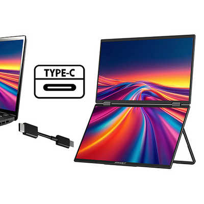 JAPANNEXT デュアルモバイルモニター HDMI USB Type-C 3画面拡張