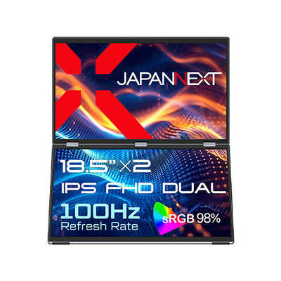 JAPANNEXT 18.5インチ IPS×2フルHDデュアルモバイルモニター miniHDMI