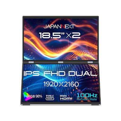 JAPANNEXT 18.5インチ IPS×2フルHDデュアルモバイルモニター miniHDMI