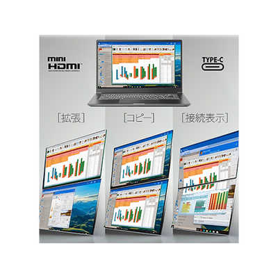 ※激安　JAPANNEXT 18.5型2画面液晶モニター　モバイルディスプレイ JAPANNEXT 18.5インチ IPSパネルx2搭載 フルHD(1920x1080)解像度