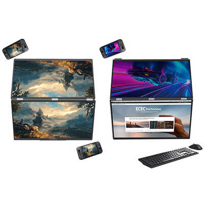 JAPANNEXT 18.5インチ IPS×2フルHDデュアルモバイルモニター miniHDMI