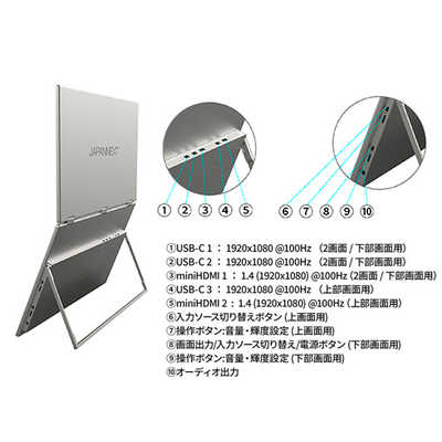 激安 JAPANNEXT 18.5型2画面液晶モニター モバイルディスプレイ