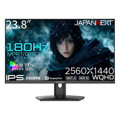 JAPANNEXT 23.8インチ WQHD モニター　IPS238G180Q JAPANNEXT ゲーミングモニター JN-IPS238G180Q HDMI DP HDR 1ms(GTG