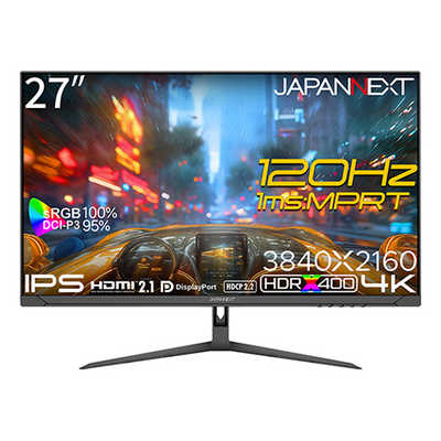 JAPANNEXT IPSパネル搭載 120Hz/1ms(MPRT)対応 ゲーミングモニター