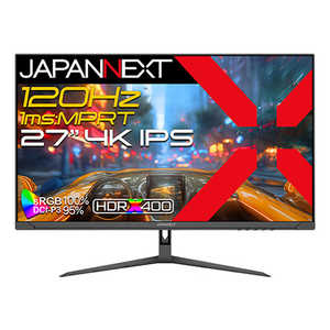 JAPANNEXT IPSѥͥ 120Hz/1ms(MPRT)б ߥ󥰥˥ HDMI2.1 DP 27 / 4K(38402160) / 磻ɡ JN-IPS27G120U