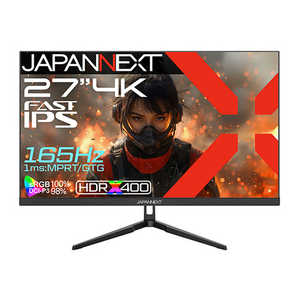JAPANNEXT Q[~Oj^[ FAST IPSpl 165Hz/1ms(MPRT)Ή HDMI2.1 DP sRGBF100 (2Nۏ) m27^ / 4K(3840×2160) / Chn JN-IPS27G165U