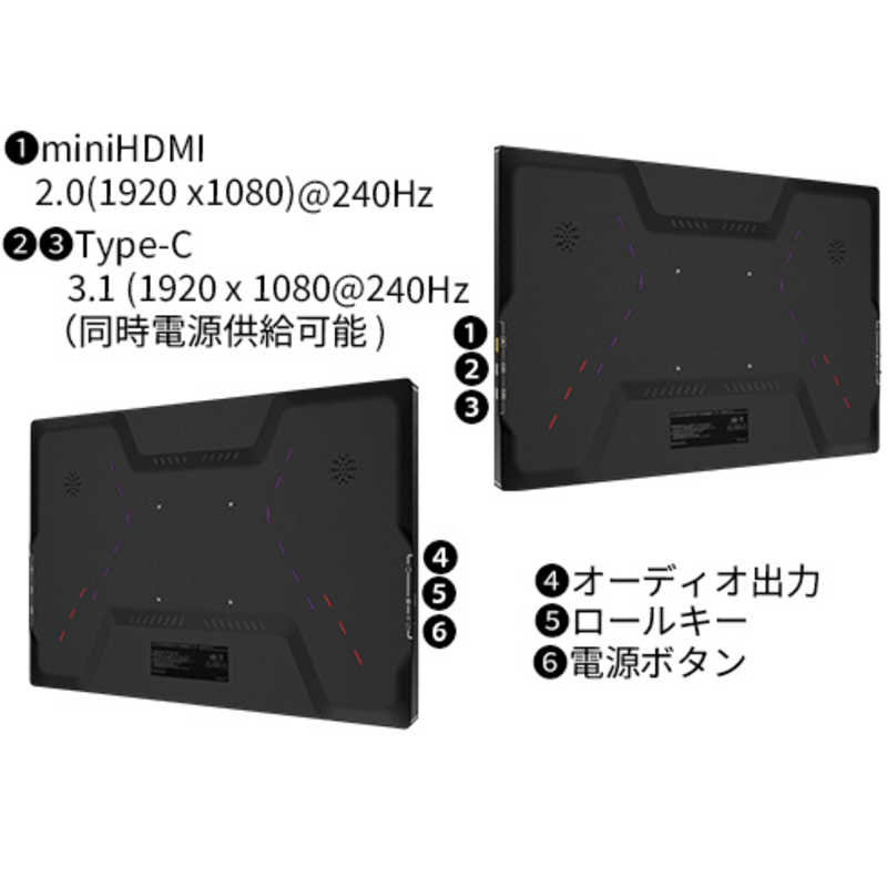 JAPANNEXT JAPANNEXT モバイルゲーミングモニター 17.3インチ フルHD(1920 x 1080) 240Hz対応 USB TypeC miniHDMI ワイド JN-MD-173GT240FHDR JN-MD-173GT240FHDR