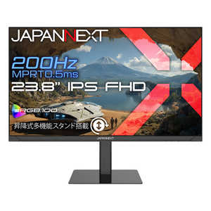 JAPANNEXT 23.8�^ IPS 200Hz/0.5msMPRT �t��HD1920×1080 HDMI DisplayPort �������� �s�{�b�g�c��] �m23.8�^ / �t��HD(1920×1080) / ���C�h / 200Hz�n JN-IPS