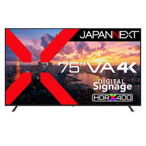 JAPANNEXT VApl 4K^tj^[ HDMI USBĐΉ R m75^ / 4K(3840×2160) / Ch / 60Hzn (2Nۏ) JN-V750U-M