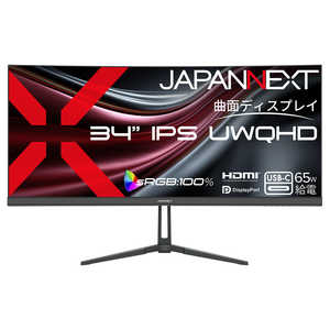 JAPANNEXT IPS�p�l������ �p�ȃE���g�����C�h�t�����j�^�[ �m34�^ / UWQHD(3440×1440) / ���C�h / �Ȗʌ^ / 100Hz�n JN-IPSC34UQ2-C6