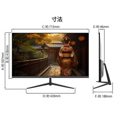 JAPANNEXT フルHD液晶モニター VAパネル搭載 HDMI VGA フレームレス