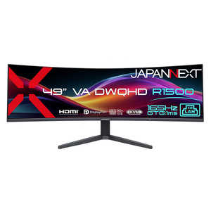 JAPANNEXT VA�p�l������ �p�ȃE���g�����C�h�Q�[�~���O���j�^�[ �m49�^ / Dual QHD(5120×1440) / ���C�h / �Ȗʌ^ / 165Hz�n JN-49V165DQ-HSC9-L