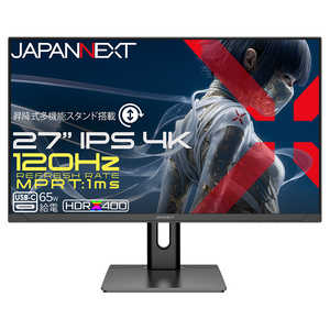 JAPANNEXT 27�^ IPS 120Hz/1msMPRT HDMI2.1 DP USB-C�ő�65W���d �m27�^ / 4K(3840×2160) / ���C�h / 120Hz�n JN-IPS27G120U2-HSPC6