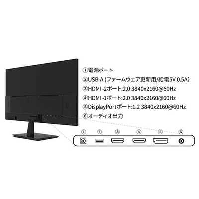 JAPANNEXT 28インチ IPSパネル 4K(3840x2160)液晶モニター HDR対応
