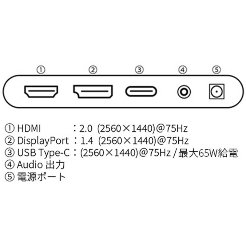 JAPANNEXT JAPANNEXT PCモニター [32型 /WQHD(2560×1440） /ワイド] JN-V320WQHD-C65W JN-V320WQHD-C65W