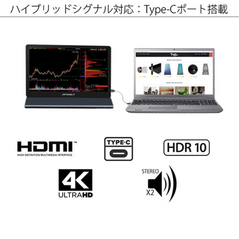 JAPANNEXT JAPANNEXT PCモニター ブラック [15.6型 /4K(3840×2160） /ワイド] JN-MD-IPS1560UHDR JN-MD-IPS1560UHDR