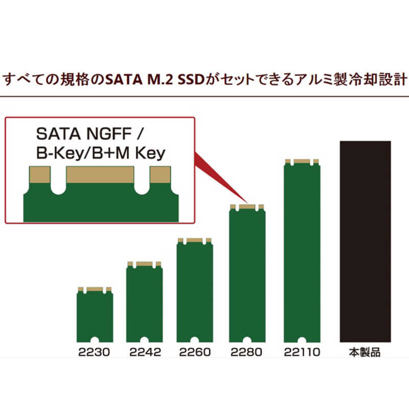 アオテック アオテック SATA M.2(NGFF接続タイプ)SSDケース AOK-M2SATA-U31G2A ブラック AOK-M2SATA-U31G2A ブラック