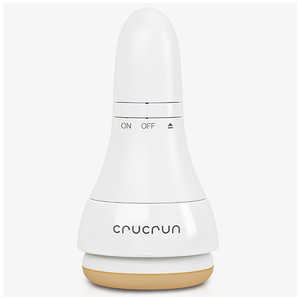  CRUCRUN 振動パフ[ボタン電池駆動/メイク用/コンパクトサイズ] crucrun ホワイト W CR0010W