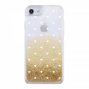 INGREM iPhone SE 第3世代/第2世代/8/7専用 グリッターケース ラメ Bambina vivace ハートパターン2 ゴールド IJ-P76LG1G/BV051