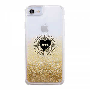 INGREM iPhone SE 第3世代/第2世代/8/7専用 グリッターケース ラメ Bambina vivace LOVE ゴールド IJ-P76LG1G/BV057