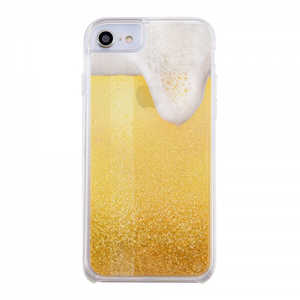INGREM iPhone SE 第3世代/第2世代/8/7専用 グリッターケース ラメ Bambina vivace ビール ゴールド IJ-P76LG1G/BV067
