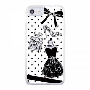 INGREM iPhone SE 第3世代/第2世代/8/7専用 グリッターケース ラメ Bambina vivace ドット シルバー IJ-P76LG1S/BV036