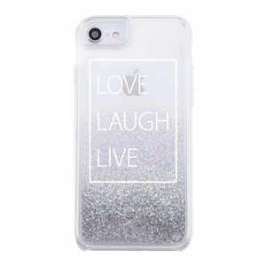 INGREM iPhone SE 第3世代/第2世代/8/7専用 グリッターケース ラメ Bambina vivace ロゴ1 シルバー IJ-P76LG1S/BV040