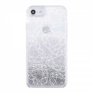 INGREM iPhone SE 第3世代/第2世代/8/7専用 グリッターケース ラメ Bambina vivace クリスタルハート シルバー IJ-P76LG1S/BV055