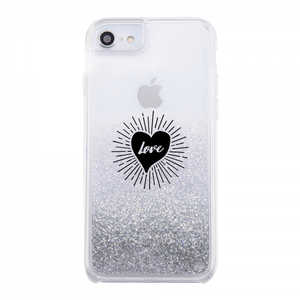 INGREM iPhone SE 第3世代/第2世代/8/7専用 グリッターケース ラメ Bambina vivace LOVE シルバー IJ-P76LG1S/BV058