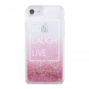 INGREM iPhone SE 第3世代/第2世代/8/7専用 グリッターケース ラメ Bambina vivace ロゴ1 ピンク IJ-P76LG1P/BV038