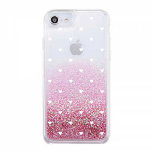 INGREM iPhone SE 第3世代/第2世代/8/7専用 グリッターケース ラメ Bambina vivace ハートパターン2 ピンク IJ-P76LG1P/BV050