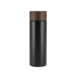 トレードワークス 木目調サーモ ステンレスボトル 130ml ブラック TS1615 トレードワークス 木目調サーモ ステンレスボトル 130ml ブラック TS1615