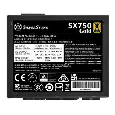 SILVERSTONE PC電源 SX750 Gold［750W /SFX /Gold］ ブラック