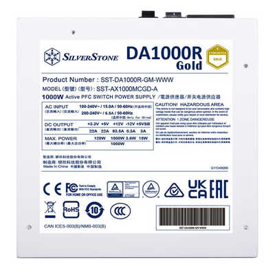 SILVERSTONE PC電源 DA1000R Gold (Cybenetics Gold)［1000W
