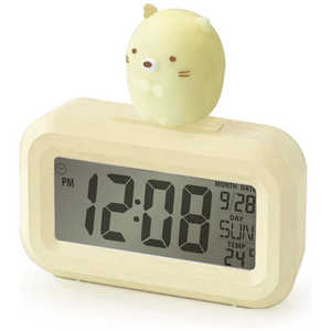 インテック すみっコぐらし 置き時計 3Dフィギュア付きデジタルクロック ねこ AC24025SXSG-BE