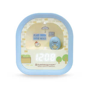 インテック すみっコぐらし 置き時計 3Dフィギュア付きLEDライトデジタルクロック デコれるシール付き AC24026SXSG-BU