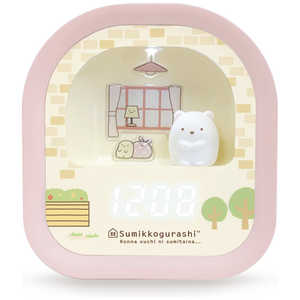 インテック すみっコぐらし 置き時計 3Dフィギュア付きLEDライトデジタルクロック デコれるシール付き AC24026SXSG-PK