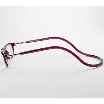 名古屋眼鏡 (度あり ＋2.00) クリックリーダー ボルドー クリック
