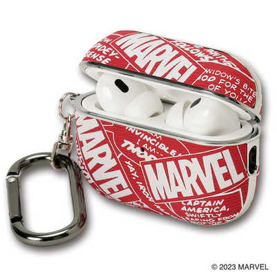 アンダー マーベル デザイン AirPods Pro(第2世代)対応ケース 総柄RED