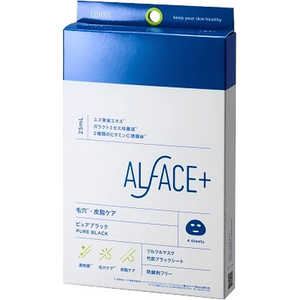ロハス製薬 ALFACE＋（オルフェス）フェイスマスク 4枚入 ピュアブラック 