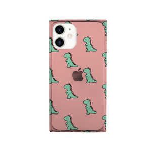 ROA iPhone 12 mini 5.4インチ対応 ソフトスクウェアケース ザウルスパターン ピンク AK19174I12 ROA iPhone 12 mini 5.4インチ対応 ソフトスクウェアケース ザウルスパターン ピンク AK19174I12