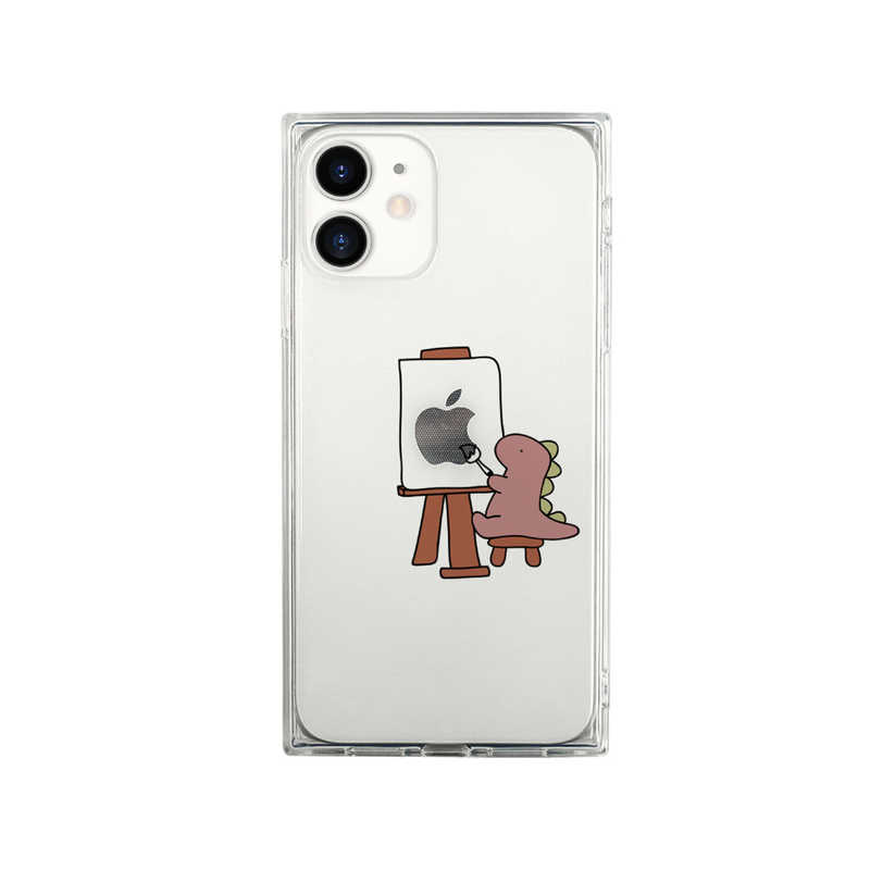 ROA ROA iPhone 12 mini 5.4インチ対応 ソフトスクウェアケース おしごとザウルスー画家 ピンク AK19182I12 AK19182I12