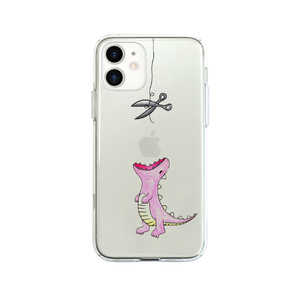 ROA iPhone 12 mini 5.4インチ対応 ソフトクリアケース はらぺこザウルス ピンク AK19188I12 ROA iPhone 12 mini 5.4インチ対応 ソフトクリアケース はらぺこザウルス ピンク AK19188I12