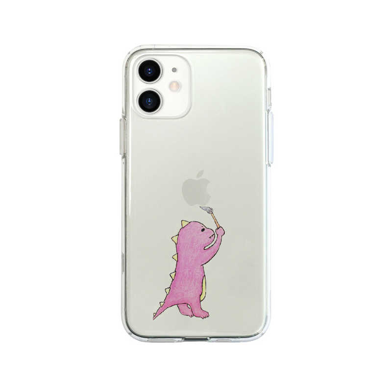ROA ROA iPhone 12 mini 5.4インチ対応 ソフトクリアケース お絵かきザウルス ピンク AK19190I12 AK19190I12