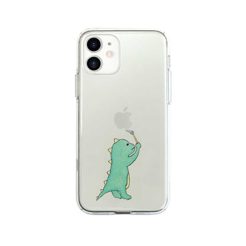 Roa Iphone 12 12 Pro 6 1インチ対応 ソフトクリアケｰス お絵かきザウルス グリｰン Aki12p