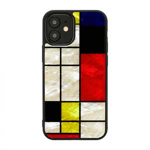 ROA iPhone 12 mini 5.4インチ対応 天然貝ケース Mondrian I19273I12