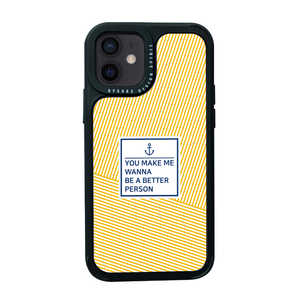 ROA iPhone 12 mini 5.4б Black Cover SUMMER STRIPE YELLOW DS19780I12