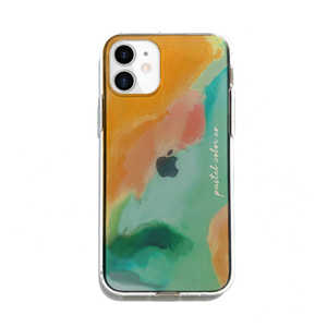 ROA iPhone 12 mini 5.4インチ対応 ソフトクリアケース Pastel color OrangeGreen DS19782I12