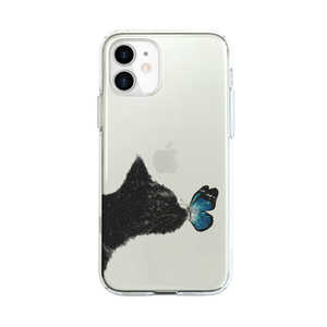 ROA iPhone 12 mini 5.4インチ対応ソフトクリアケース ネコと蝶々 DS19791I12 ROA iPhone 12 mini 5.4インチ対応ソフトクリアケース ネコと蝶々 DS19791I12