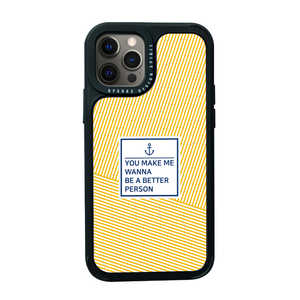 ROA iPhone 12/12 Pro 6.1インチ対応 Black Cover SUMMER STRIPE YELLOW DS19820I12P